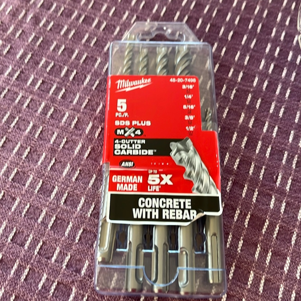 Milwaukee concrete with rebar 5 piece 5 piece set nwt